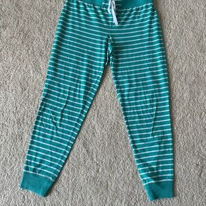 SO Teal and White Striped Fabric